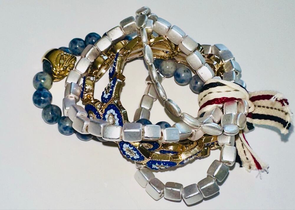 Frances Valentine Lion Bead Stacked Bracelets
